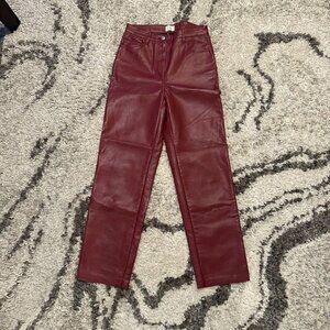 Aritzia Melina Pants – High Rise, Straight Leg (Vegan Leather)